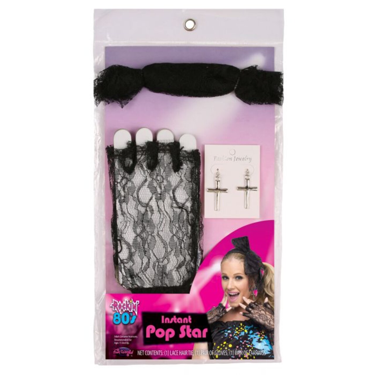 Fun World Instant Pop Star Halloween Costume Accessory Set-Adult Size